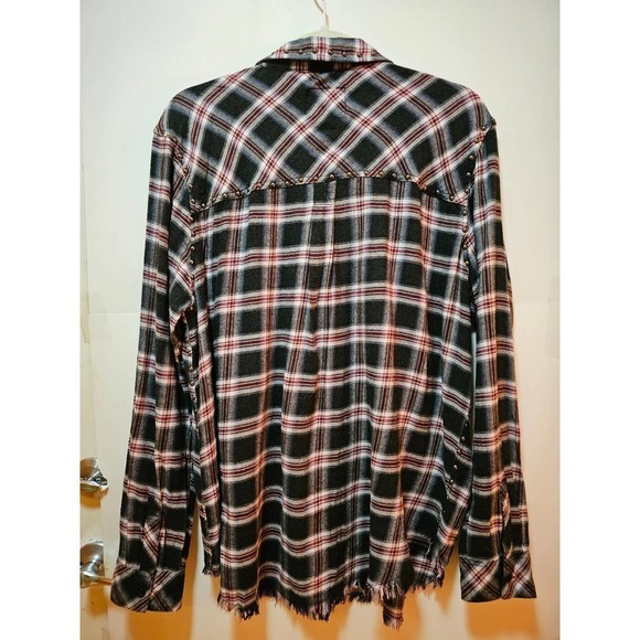 Rails black white red plaid with studded accent. Large. Western Soft Comfy Warm - Picture 2 of 12